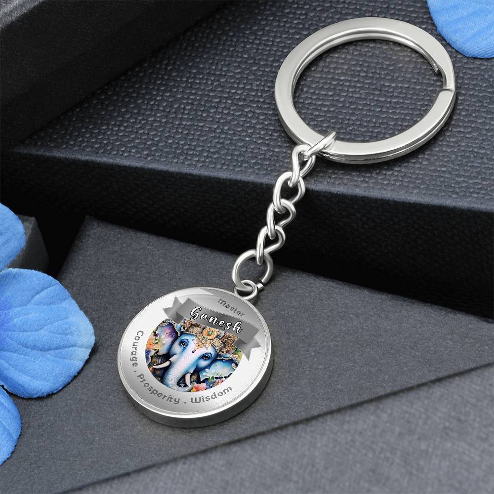 Ganesh Affirmation Keychain - Courage, Prosperity & Wisdom- More Than CharmsMore Than Charms