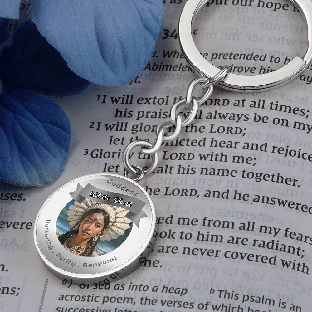 White Shell Woman - Affirmation Keychain For Nurturing Purity Renewal - More Than CharmsMore Than Charms