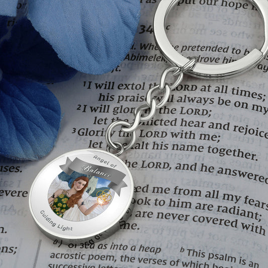 Balance - Guardian Angel Charm Keychain - This Luxury Charm Keychain is more than just a keyring — it’s an empowering expression of your dreams, intentions, and personal energy.Featuring an original design with meaningful affirmations, symbols, or imagery