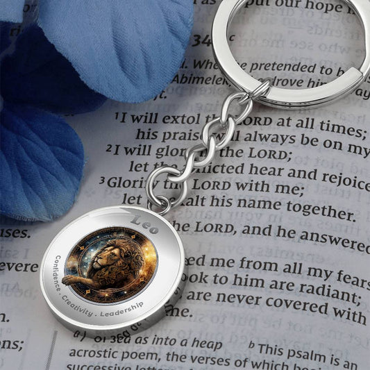 Leo - Charm Keychain - This Luxury Charm Keychain is more than just a keyring — it’s an empowering expression of your dreams, intentions, and personal energy.Featuring an original design with meaningful affirmations, symbols, or imagery, each charm is tho