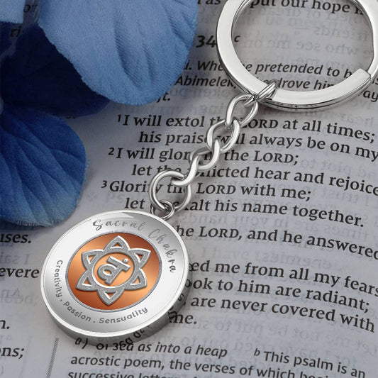 Sacral Chakra - Creativity Passion Sensuality - Charm Keychain - This Luxury Charm Keychain is more than just a keyring — it’s an empowering expression of your dreams, intentions, and personal energy.Featuring an original design with meaningful affirmatio