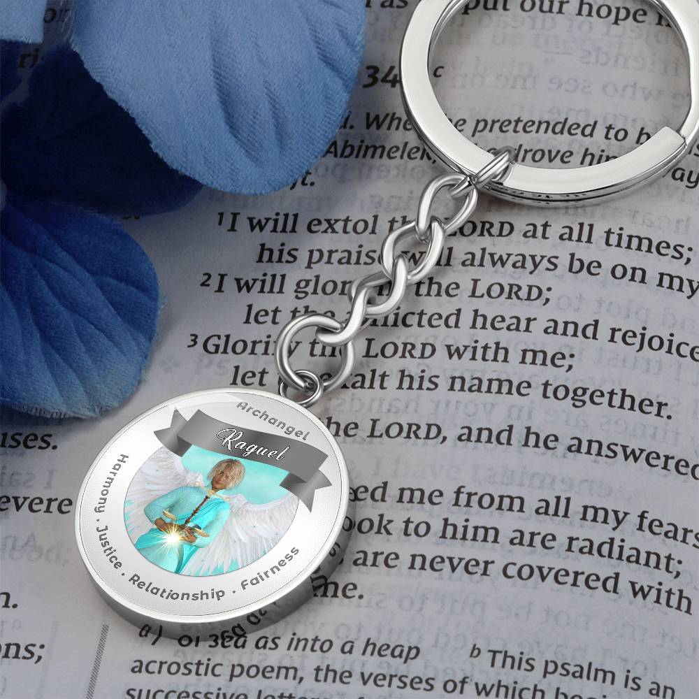 Archangel Raguel - Archangel Affirmation Keychain For Fairness, Harmony, Justice & Relationships- More Than CharmsMore Than Charms
