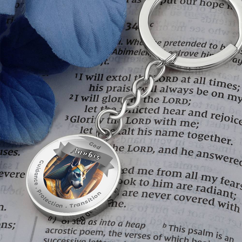 God Anubis - Affirmation Keychain For Guidance Protection Transition - More Than CharmsMore Than Charms