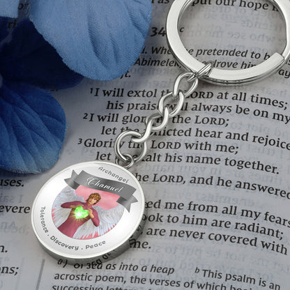 Archangel Chamuel - Affirmation Keychain For Tolerance, Discovery & Peace - More Than CharmsMore Than Charms