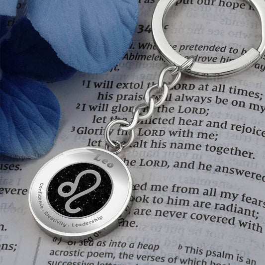 Leo - Charm Keychain - This Luxury Charm Keychain is more than just a keyring — it’s an empowering expression of your dreams, intentions, and personal energy.Featuring an original design with meaningful affirmations, symbols, or imagery, each charm is tho