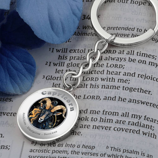 Capricorn - Charm Keychain - This Luxury Charm Keychain is more than just a keyring — it’s an empowering expression of your dreams, intentions, and personal energy.Featuring an original design with meaningful affirmations, symbols, or imagery, each charm