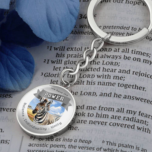 Zebra - Power Animal Charm Keychain - This Luxury Charm Keychain is more than just a keyring — it’s an empowering expression of your dreams, intentions, and personal energy.Featuring an original design with meaningful affirmations, symbols, or imagery, ea