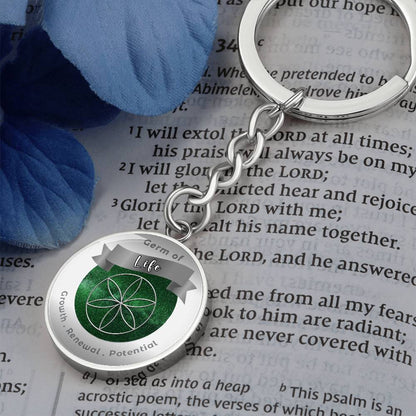 Germ of Life - Affirmation Keychain For Growth Renewal Potential - More Than CharmsMore Than Charms