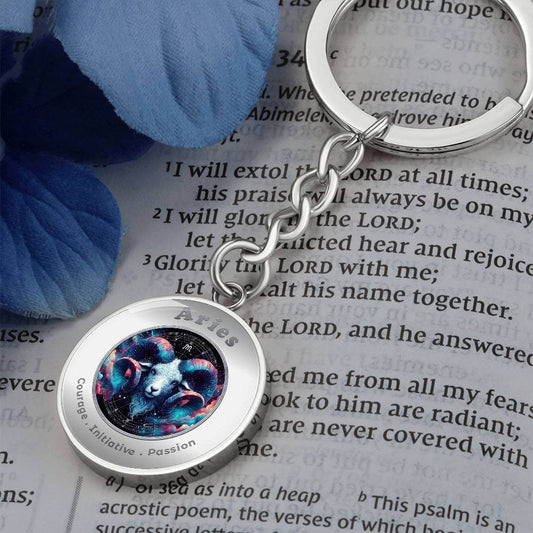 Aries - Charm Keychain - This Luxury Charm Keychain is more than just a keyring — it’s an empowering expression of your dreams, intentions, and personal energy.Featuring an original design with meaningful affirmations, symbols, or imagery, each charm is t