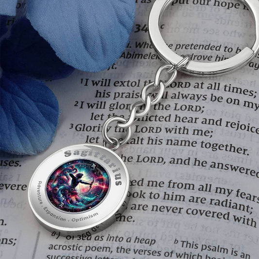 Sagittarius - Charm Keychain - This Luxury Charm Keychain is more than just a keyring — it’s an empowering expression of your dreams, intentions, and personal energy.Featuring an original design with meaningful affirmations, symbols, or imagery, each char