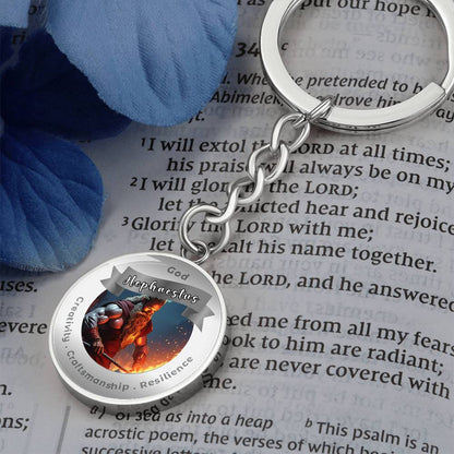 God Hephaestus - Affirmation Keychain For Creativity Craftsmanship Resilience - More Than CharmsMore Than Charms