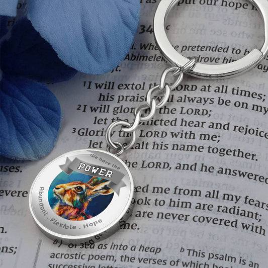Rabbit Power Animal Charm Keychain - This Luxury Charm Keychain is more than just a keyring — it’s an empowering expression of your dreams, intentions, and personal energy.Featuring an original design with meaningful affirmations, symbols, or imagery, eac
