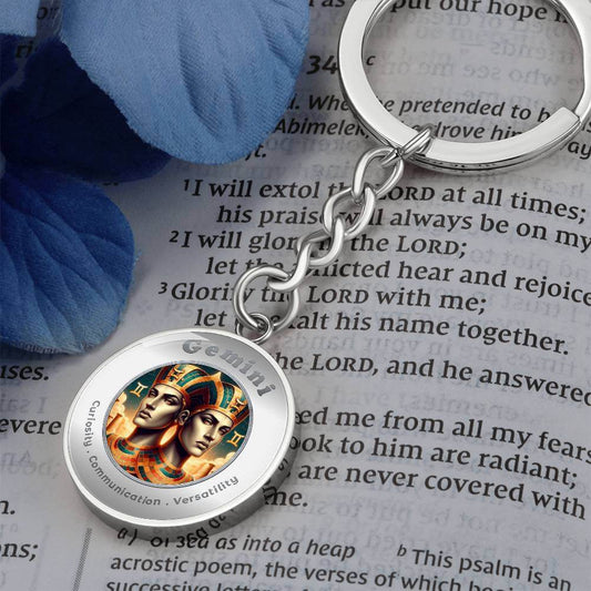 Gemini - Charm Keychain - This Luxury Charm Keychain is more than just a keyring — it’s an empowering expression of your dreams, intentions, and personal energy.Featuring an original design with meaningful affirmations, symbols, or imagery, each charm is