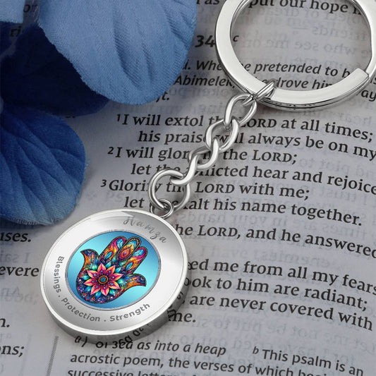 Hamza - Charm Keychain - This Luxury Charm Keychain is more than just a keyring — it’s an empowering expression of your dreams, intentions, and personal energy.Featuring an original design with meaningful affirmations, symbols, or imagery, each charm is t