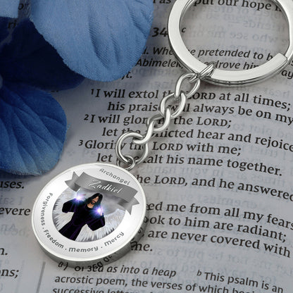 Archangel Zadkiel - Affirmation Keychain For Freedom, Forgiveness, Memory & Mercy - More Than CharmsMore Than Charms