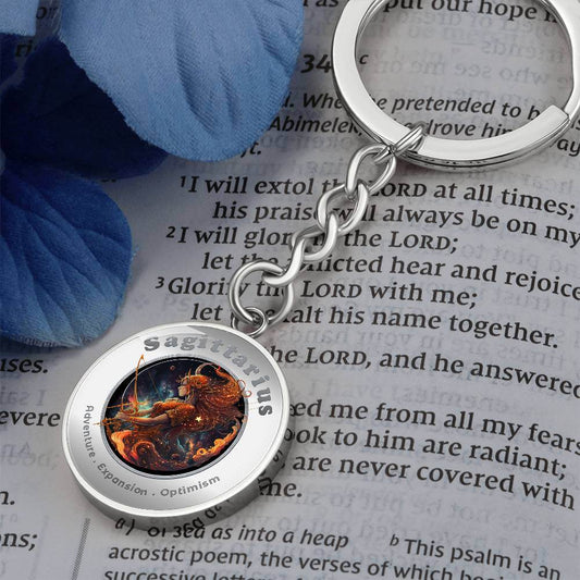 Sagittarius Charm Keychain - This Luxury Charm Keychain is more than just a keyring — it’s an empowering expression of your dreams, intentions, and personal energy.Featuring an original design with meaningful affirmations, symbols, or imagery, each charm