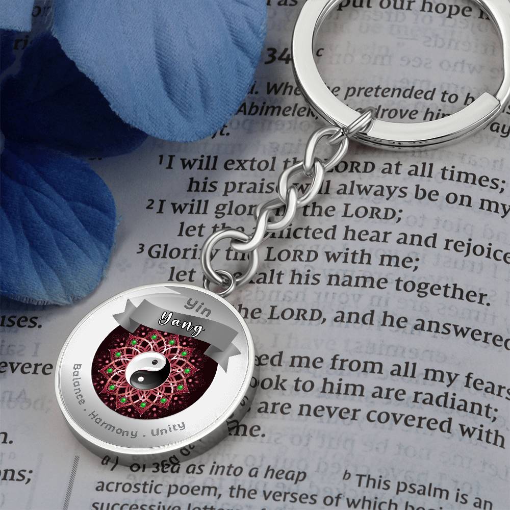 Yin Yang - Affirmation Keychain For Balance Harmony Unity - More Than CharmsMore Than Charms