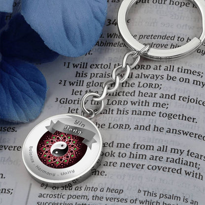 Yin Yang - Affirmation Keychain For Balance Harmony Unity - More Than CharmsMore Than Charms