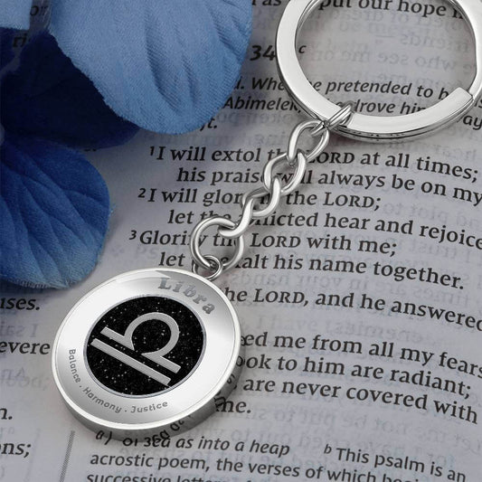 Libra - Charm Keychain - This Luxury Charm Keychain is more than just a keyring — it’s an empowering expression of your dreams, intentions, and personal energy.Featuring an original design with meaningful affirmations, symbols, or imagery, each charm is t