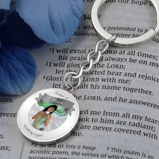 Peace - Guardian Angel Charm Keychain - This Luxury Charm Keychain is more than just a keyring — it’s an empowering expression of your dreams, intentions, and personal energy.Featuring an original design with meaningful affirmations, symbols, or imagery,