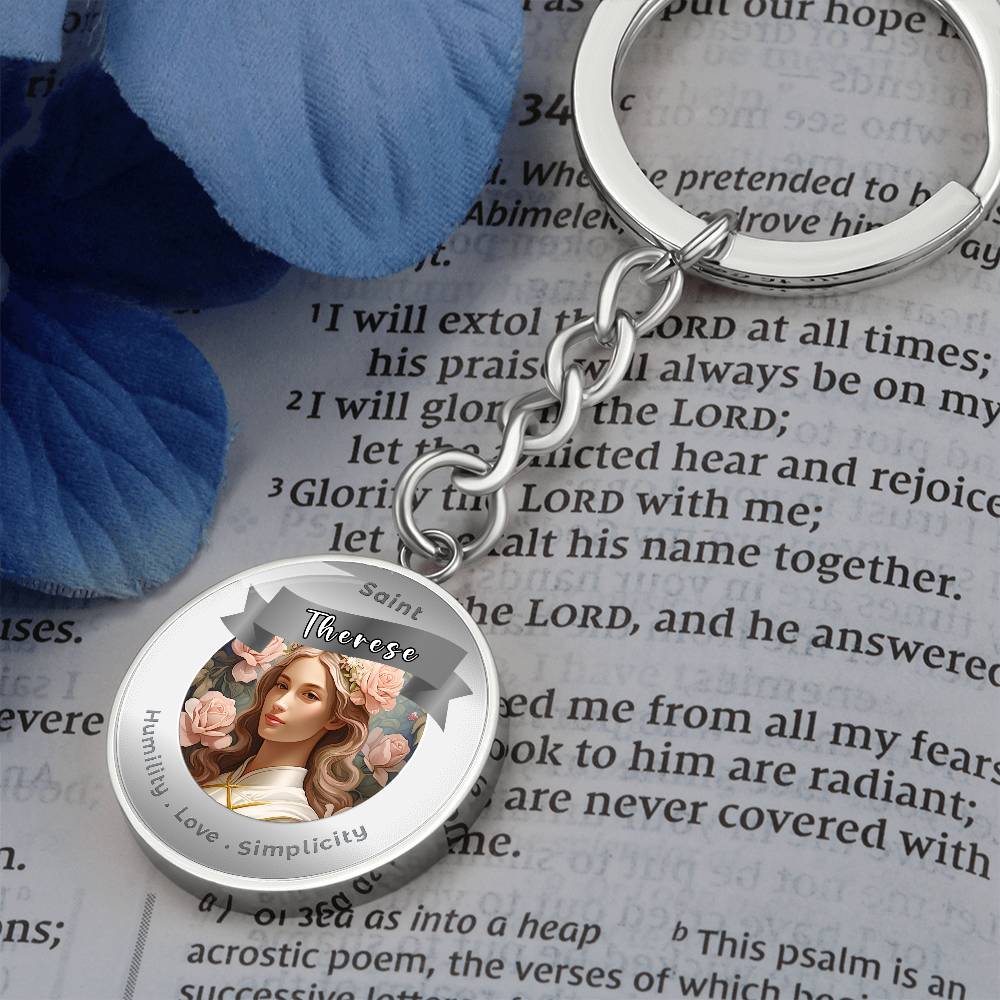 SaintThérèse - Affirmation Keychain For Humility Love Simplicity - More Than CharmsMore Than Charms