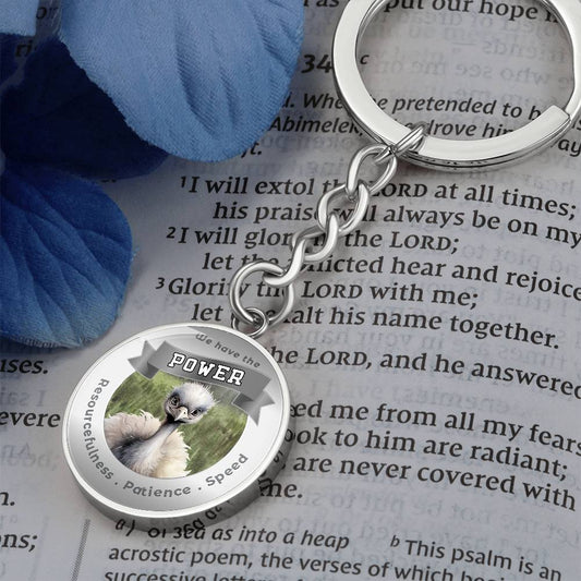 Ostrich - Power Animal Charm Keychain - This Luxury Charm Keychain is more than just a keyring — it’s an empowering expression of your dreams, intentions, and personal energy.Featuring an original design with meaningful affirmations, symbols, or imagery,