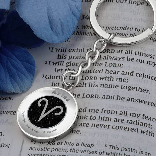 Aries - Charm Keychain - This Luxury Charm Keychain is more than just a keyring — it’s an empowering expression of your dreams, intentions, and personal energy.Featuring an original design with meaningful affirmations, symbols, or imagery, each charm is t