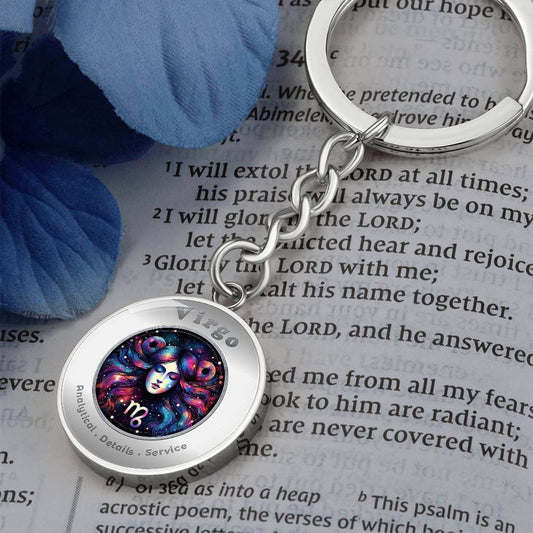 Virgo - Charm Keychain - This Luxury Charm Keychain is more than just a keyring — it’s an empowering expression of your dreams, intentions, and personal energy.Featuring an original design with meaningful affirmations, symbols, or imagery, each charm is t