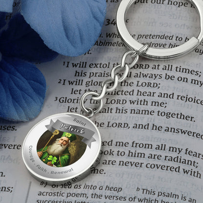 Saint Patrick - Affirmation Keychain For Courage Faith Renewal - More Than CharmsMore Than Charms