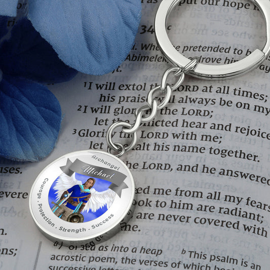 Archangel Michael - Charm Keychain For Courage, Protection, Strength & Success - This Luxury Charm Keychain is more than just a keyring — it’s an empowering expression of your dreams, intentions, and personal energy.Featuring an original design with meani