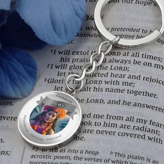 Goddess Lono - Charm Keychain For Abundance Fertility Harvest - This Luxury Charm Keychain is more than just a keyring — it’s an empowering expression of your dreams, intentions, and personal energy.Featuring an original design with meaningful affirmation