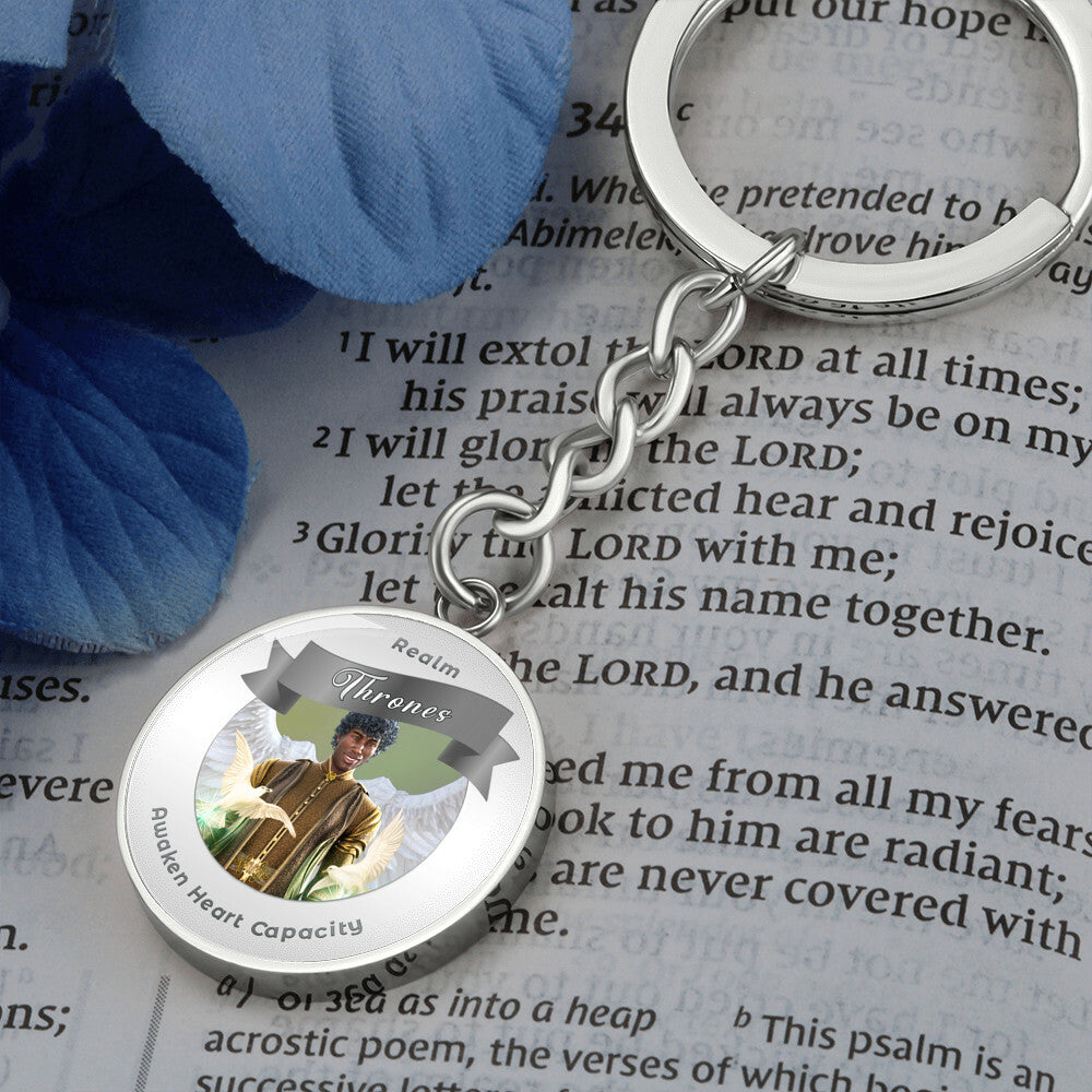 Thrones - Angelic Realm Affirmation Keychain For Awakening Heart Capacity - More Than CharmsMore Than Charms
