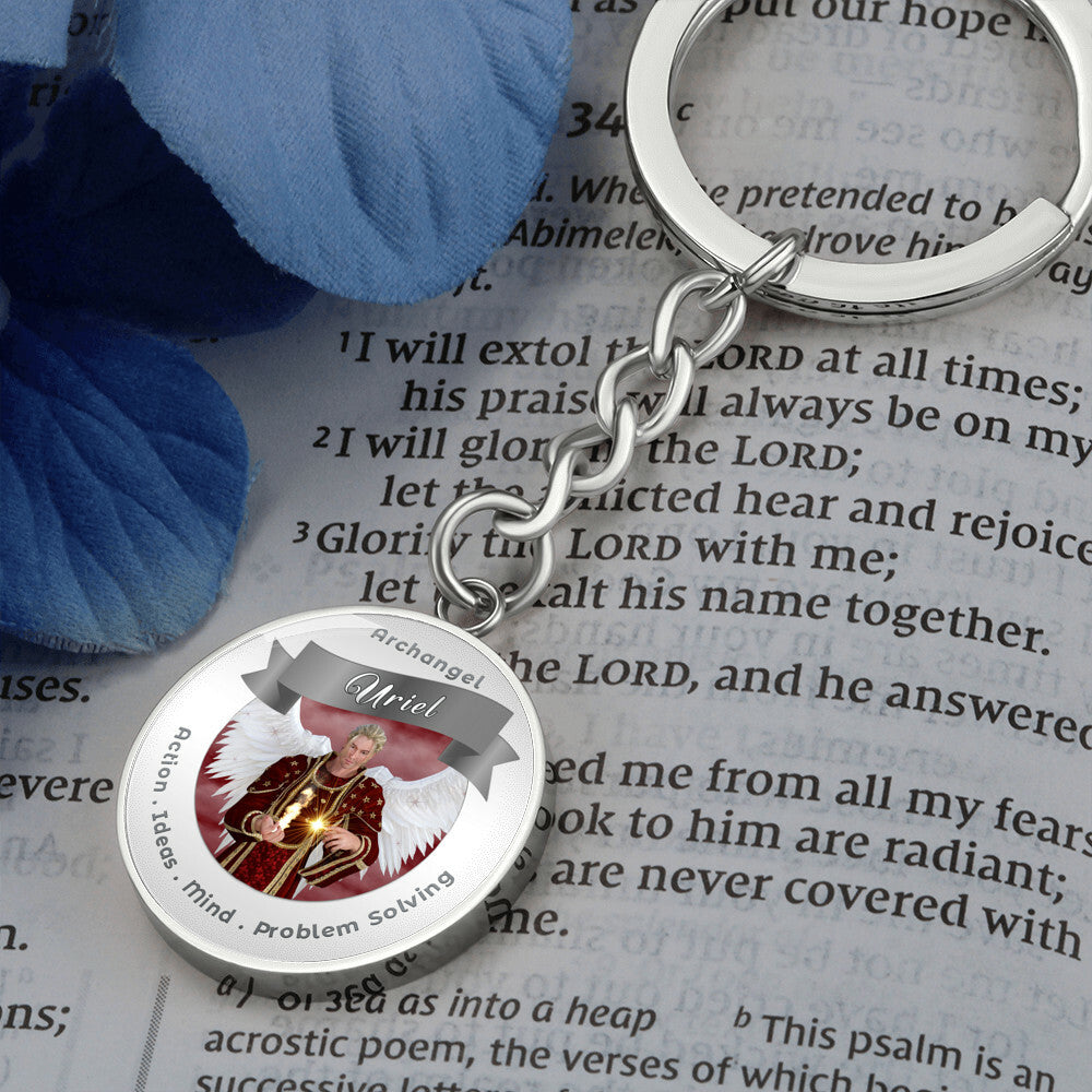 Archangel Uriel - Affirmation Keychain For Action, Ideas, Mind & Problem Solving - More Than CharmsMore Than Charms