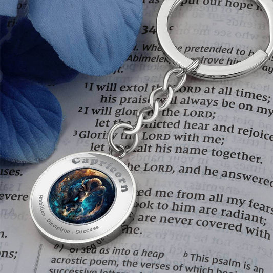Capricorn - Charm Keychain - This Luxury Charm Keychain is more than just a keyring — it’s an empowering expression of your dreams, intentions, and personal energy.Featuring an original design with meaningful affirmations, symbols, or imagery, each charm