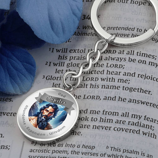 God Jupiter - Charm Keychain For Abundance Expansion Wisdom - This Luxury Charm Keychain is more than just a keyring — it’s an empowering expression of your dreams, intentions, and personal energy.Featuring an original design with meaningful affirmations,