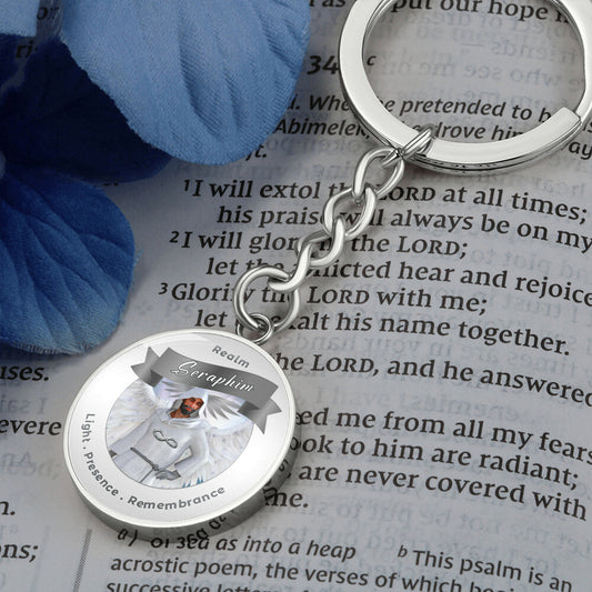 Seraphim - Angelic Realm Charm Keychain For Remembrance, Presence & Light - This Luxury Charm Keychain is more than just a keyring — it’s an empowering expression of your dreams, intentions, and personal energy.Featuring an original design with meaningful