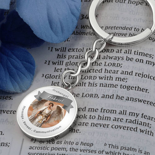 Archangel Gabriel - Archangel Charm Keychain For Messages, Revelation & Communication - This Luxury Charm Keychain is more than just a keyring — it’s an empowering expression of your dreams, intentions, and personal energy.Featuring an original design wit