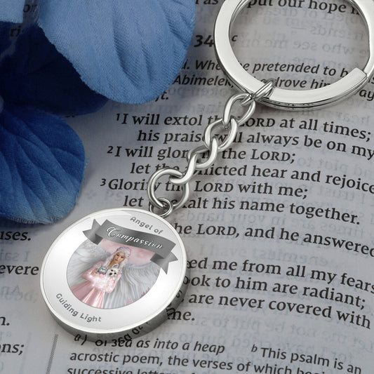 Compassion - Guardian Angel Charm Keychain - This Luxury Charm Keychain is more than just a keyring — it’s an empowering expression of your dreams, intentions, and personal energy.Featuring an original design with meaningful affirmations, symbols, or imag