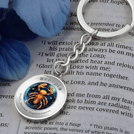 Scorpio - Charm Keychain - This Luxury Charm Keychain is more than just a keyring — it’s an empowering expression of your dreams, intentions, and personal energy.Featuring an original design with meaningful affirmations, symbols, or imagery, each charm is