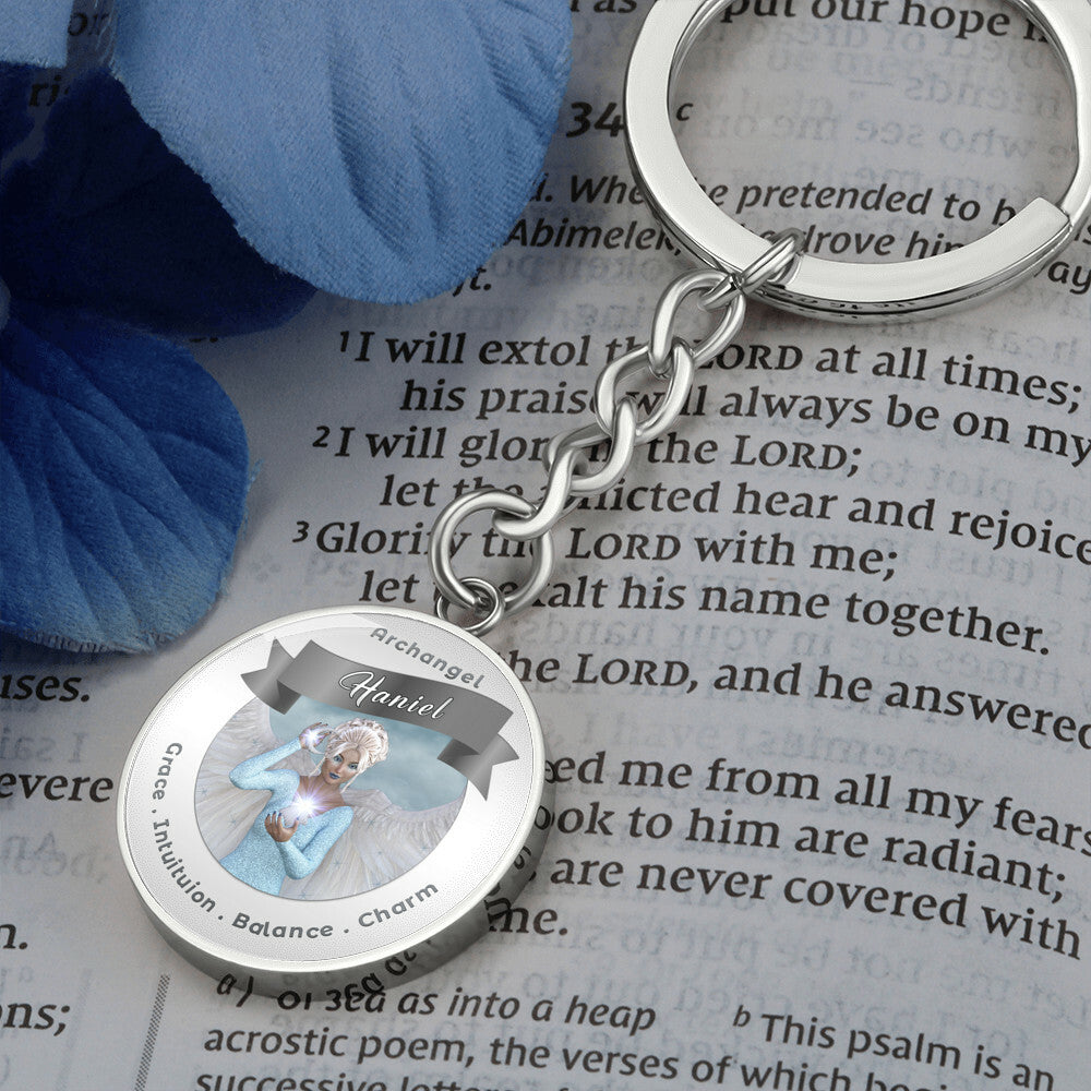 Archangel Haniel - Affirmation Keychain For Balance, Charm, Grace & Intuition - More Than CharmsMore Than Charms