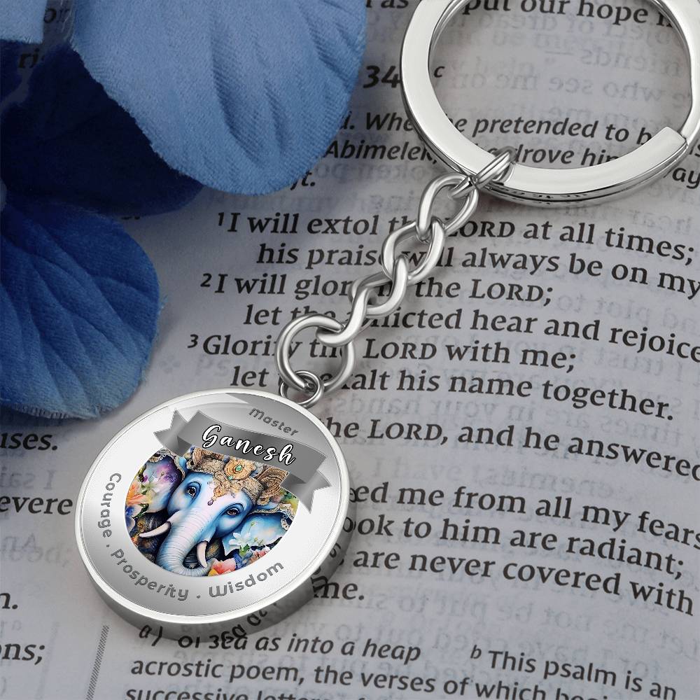 Ganesh Affirmation Keychain - Courage, Prosperity & Wisdom- More Than CharmsMore Than Charms