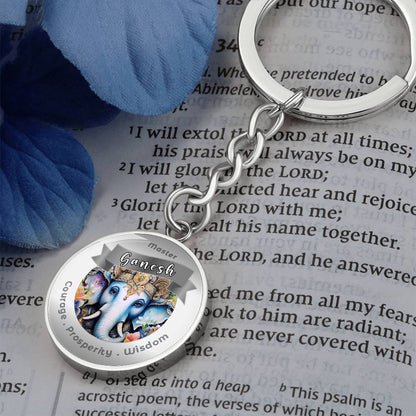 Ganesh Affirmation Keychain - Courage, Prosperity & Wisdom- More Than CharmsMore Than Charms