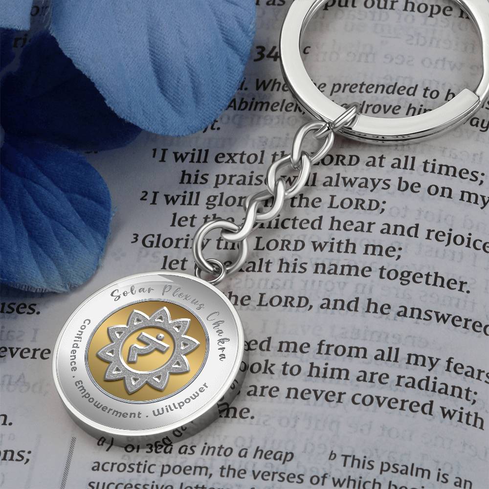 Solar Plexus Chakra - Confidence Empowerment Willpower - Affirmation Keychain - More Than CharmsMore Than Charms