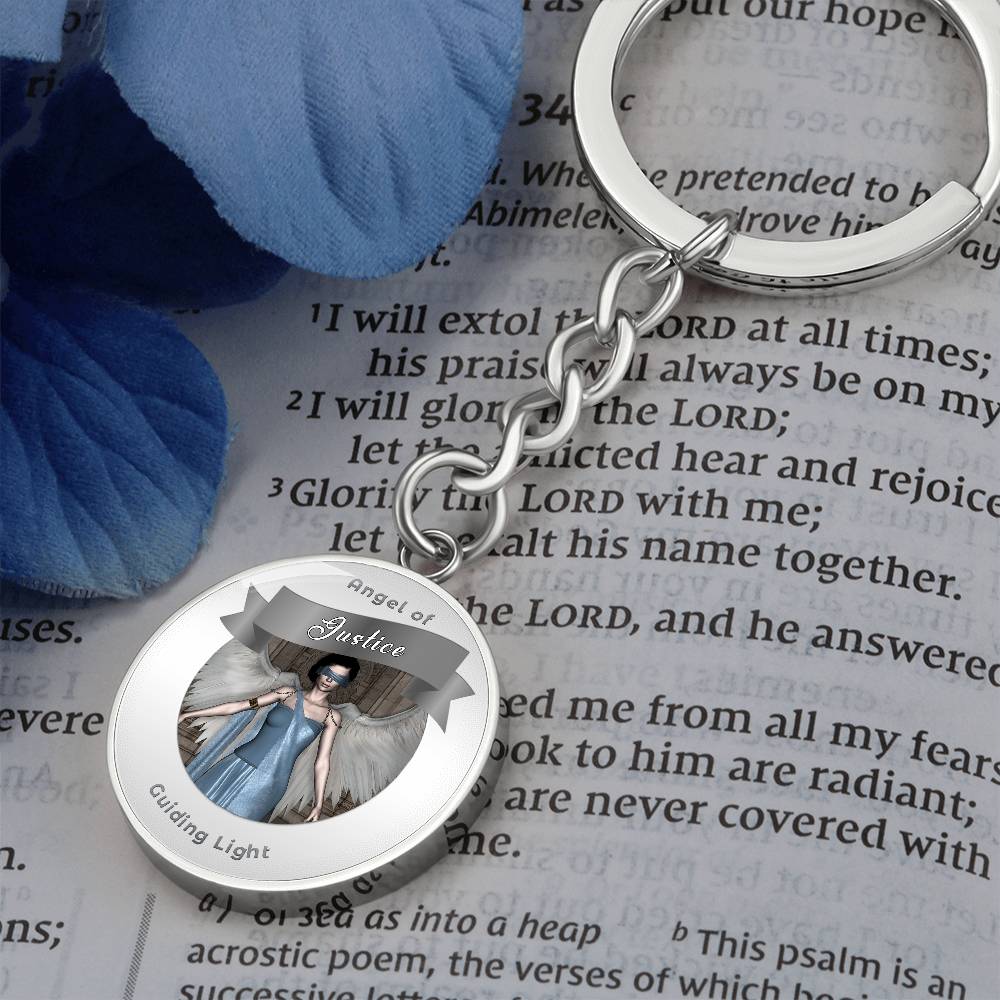 Justice - Guardian Angel Affirmation Keychain - More Than CharmsMore Than Charms