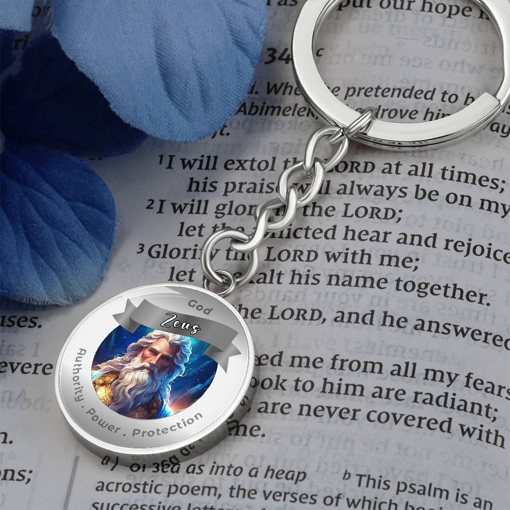 Zeus - Affirmation Keychain For Authority Power Protection - More Than CharmsMore Than Charms