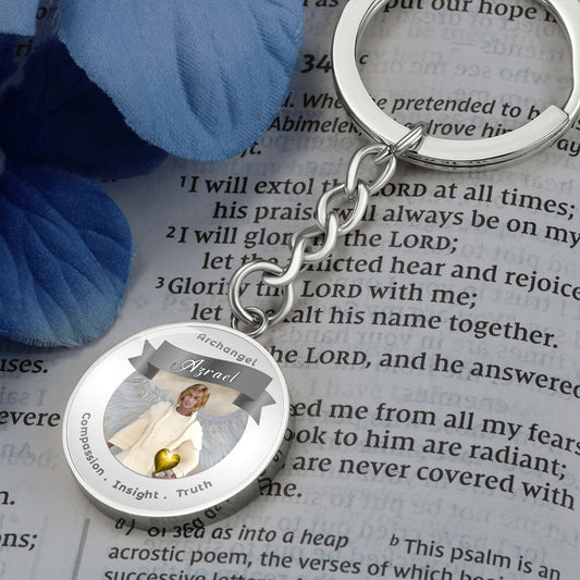 Archangel Azrael - Charm Keychain For Compassion, Insight & Truth - This Luxury Charm Keychain is more than just a keyring — it’s an empowering expression of your dreams, intentions, and personal energy.Featuring an original design with meaningful affirma