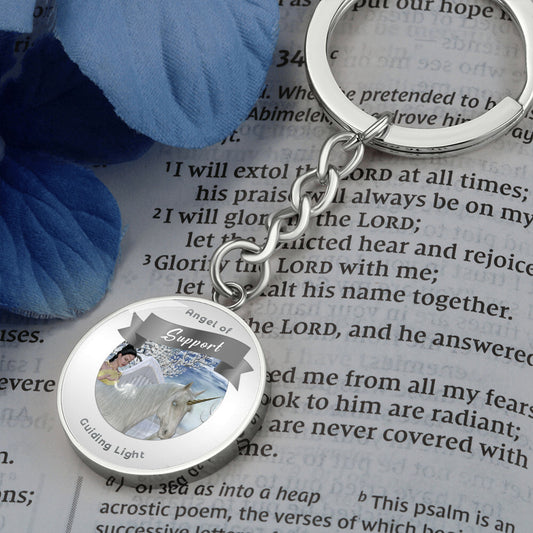 Support - Guardian Angel Charm Keychain - This Luxury Charm Keychain is more than just a keyring — it’s an empowering expression of your dreams, intentions, and personal energy.Featuring an original design with meaningful affirmations, symbols, or imagery