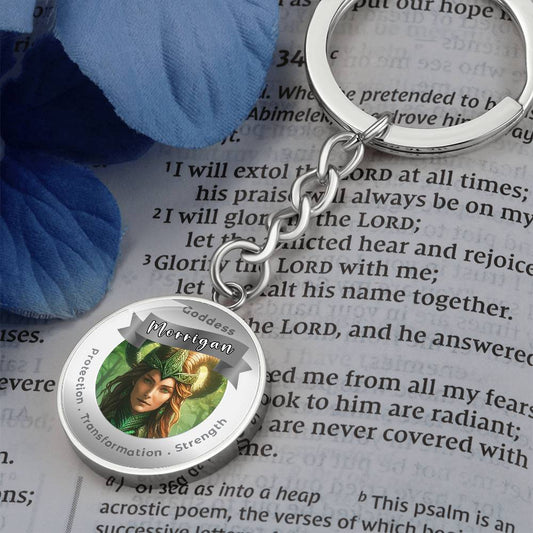 Morrigan - Charm Keychain For Protection Transformation Strength - This Luxury Charm Keychain is more than just a keyring — it’s an empowering expression of your dreams, intentions, and personal energy.Featuring an original design with meaningful affirmat