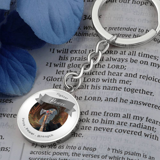 Fighter 2 - RPG Fantasy Charm Keychain - This Luxury Charm Keychain is more than just a keyring — it’s an empowering expression of your dreams, intentions, and personal energy.Featuring an original design with meaningful affirmations, symbols, or imagery,