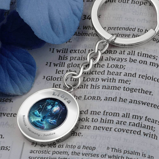 Libra - Charm Keychain - This Luxury Charm Keychain is more than just a keyring — it’s an empowering expression of your dreams, intentions, and personal energy.Featuring an original design with meaningful affirmations, symbols, or imagery, each charm is t
